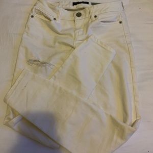 White ripped jeans